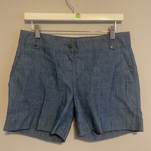 ISAAC MIZRAHI Women's Blue Mid‎ Rise Shorts Size 4 Cotton Shorts